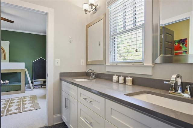 1297 Conway Rd, Decatur, GA 30030 - full bathroom with double vanity and ornamental molding
