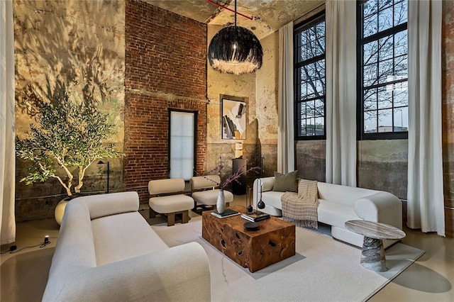 170 Boulevard Se 115E, Atlanta, GA 30312 - lobby with a towering ceiling and brick wall