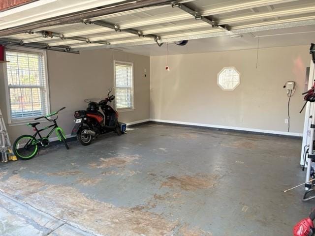 garage with baseboards