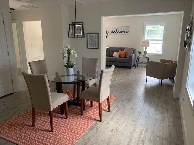 dining area featuring light hardwood / wood-style flooring