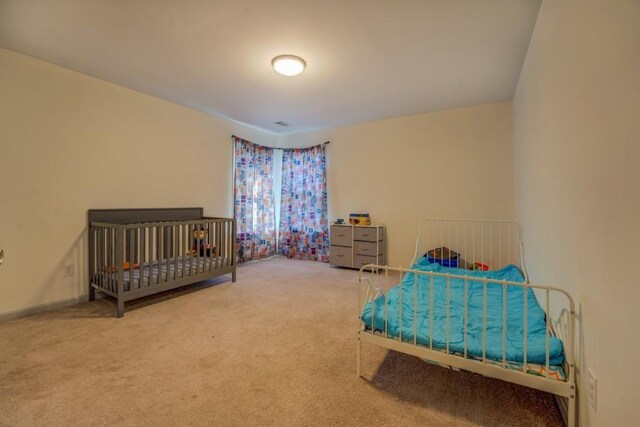 bedroom with carpet