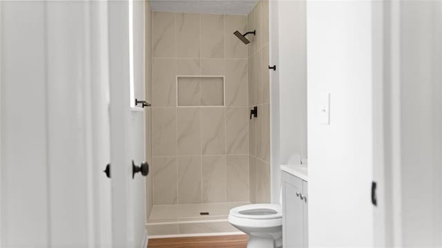 3735 Benchmark Dr, Atlanta, GA 30349 - bathroom featuring a shower stall, vanity, and toilet