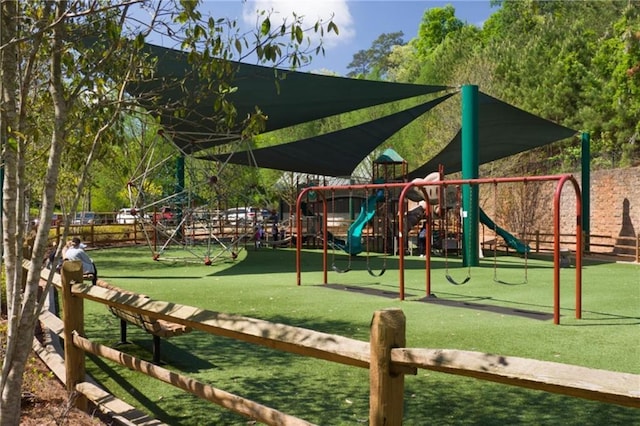 view of community jungle gym