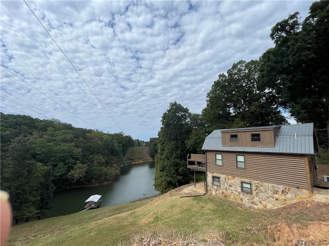 water view with a forest view