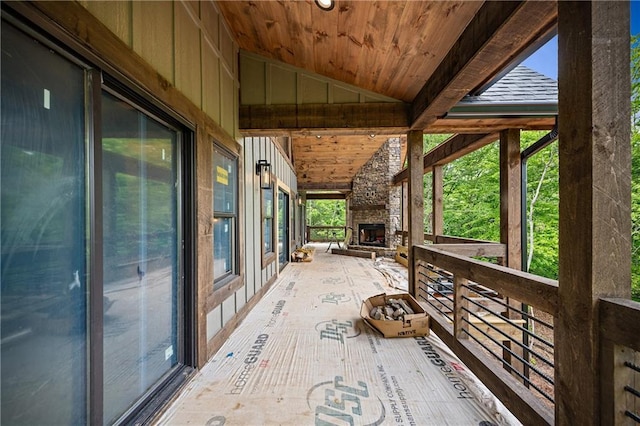 LOT40 Staurolite Mtn, Blue Ridge, GA 30513 - view of patio / terrace featuring an outdoor stone fireplace