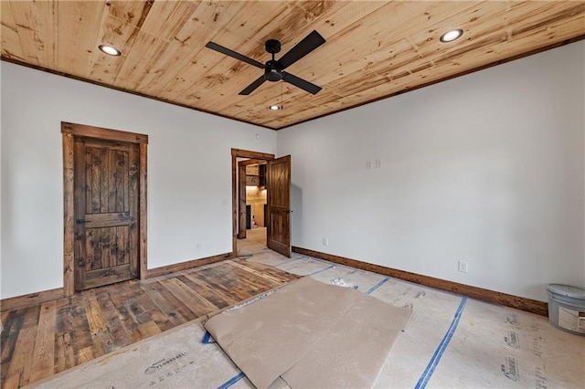 LOT40 Staurolite Mtn, Blue Ridge, GA 30513 - unfurnished bedroom featuring wood ceiling, baseboards, and recessed lighting