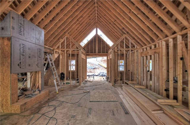 miscellaneous room with vaulted ceiling