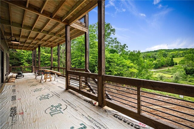 LOT40 Staurolite Mtn, Blue Ridge, GA 30513 - wooden deck with a wooded view