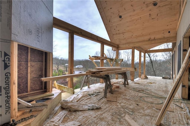 interior space featuring lofted ceiling