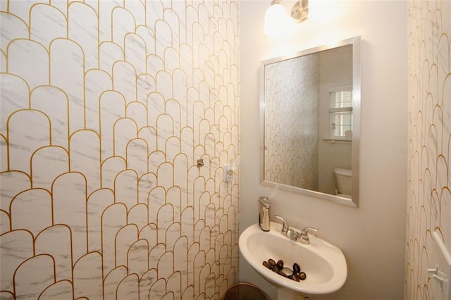 bathroom with a sink and toilet