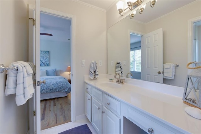 130 Hamilton Way, Roswell, GA 30075 - bathroom featuring ensuite bathroom, vanity, and crown molding