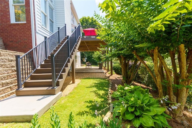 130 Hamilton Way, Roswell, GA 30075 - view of yard featuring stairs and a patio area