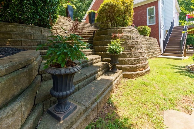 130 Hamilton Way, Roswell, GA 30075 - view of grassy yard featuring stairway
