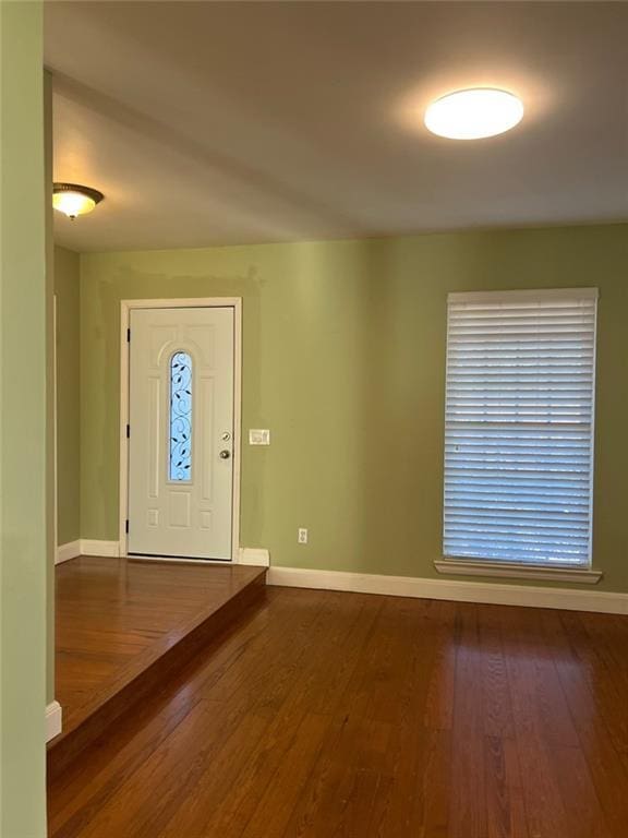 94 Cedar Valley Rd, Montezuma, GA 31063 - entrance foyer with baseboards and dark wood-style floors