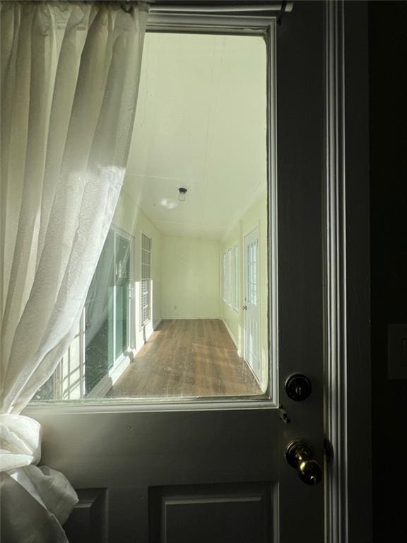 94 Cedar Valley Rd, Montezuma, GA 31063 - hallway with plenty of natural light and wood finished floors