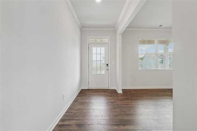 96 Quail Bend Way, Dallas, GA 30157 - entrance foyer featuring wood-type flooring, crown molding, and baseboards