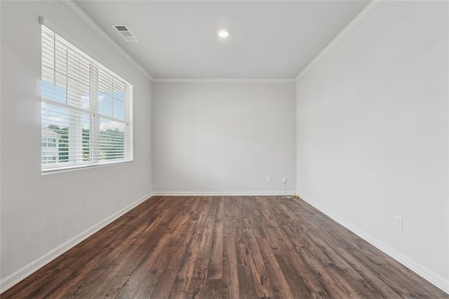 96 Quail Bend Way, Dallas, GA 30157 - spare room with dark wood-type flooring, ornamental molding, and baseboards
