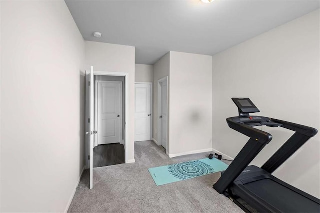 3717 Blue Goose Ln, Loganville, GA 30052 - workout room featuring carpet flooring and baseboards