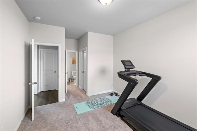 3717 Blue Goose Ln, Loganville, GA 30052 - workout area featuring carpet floors and baseboards