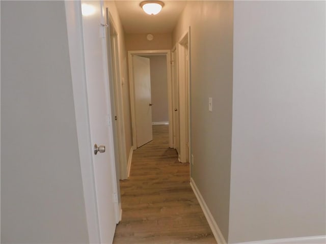 corridor featuring light hardwood / wood-style floors