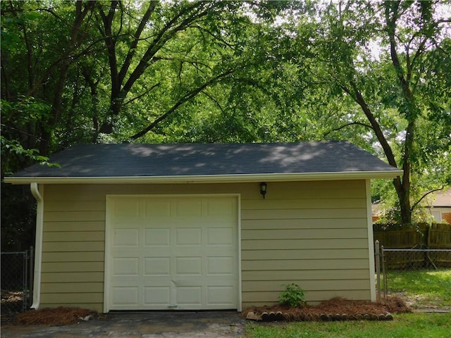 view of garage