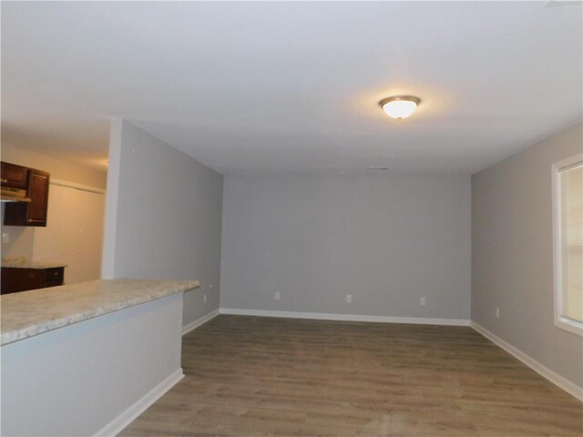 unfurnished living room with wood-type flooring