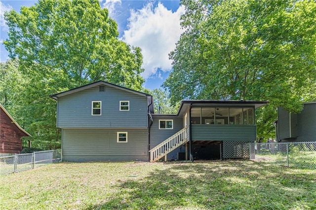 2642 Bridgehampton Rd SW, Marietta, GA 30064 - back of house with a sunroom and stairs
