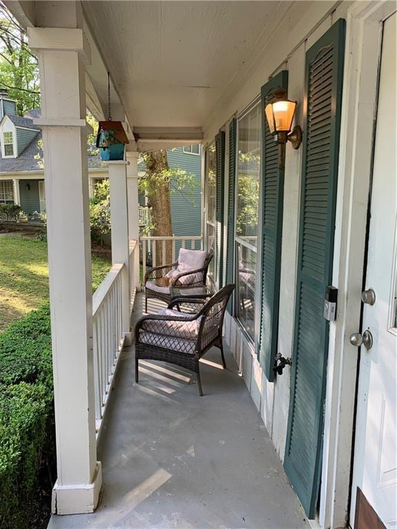 view of patio with a porch