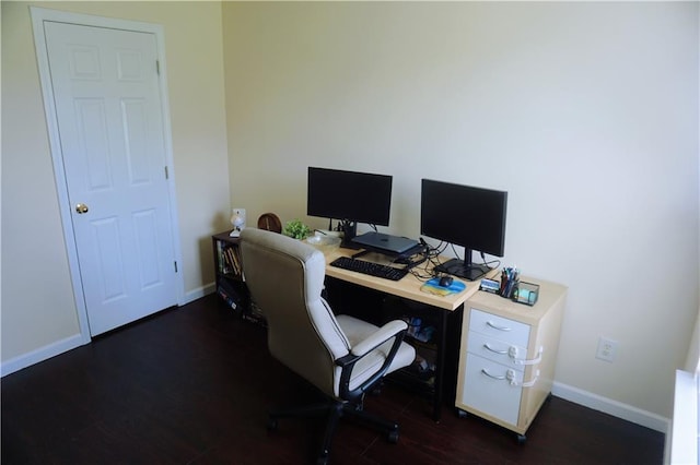7104 Georges Way, Morrow, GA 30260 - home office with baseboards and dark wood finished floors