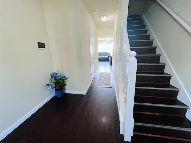 7104 Georges Way, Morrow, GA 30260 - stairway with wood finished floors and baseboards