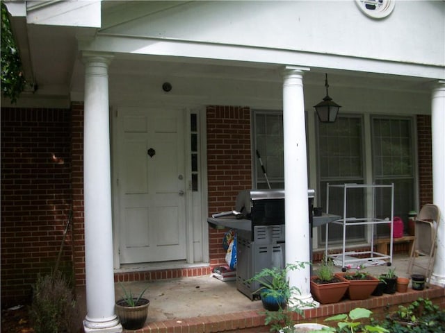 property entrance with a porch