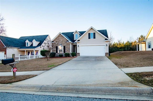 view of front of home with a garage