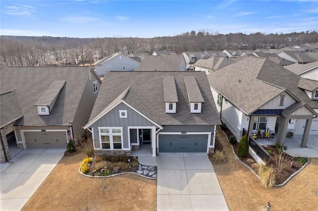 drone / aerial view with a residential view