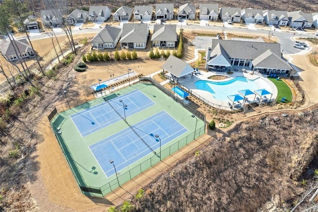 aerial view featuring a residential view