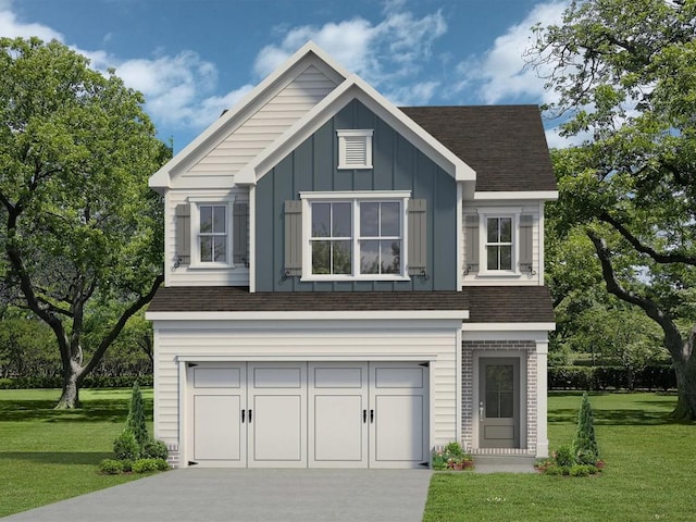2975 Jefferson St, Austell, GA 30106 - traditional-style house with driveway, board and batten siding, an attached garage, and a front yard