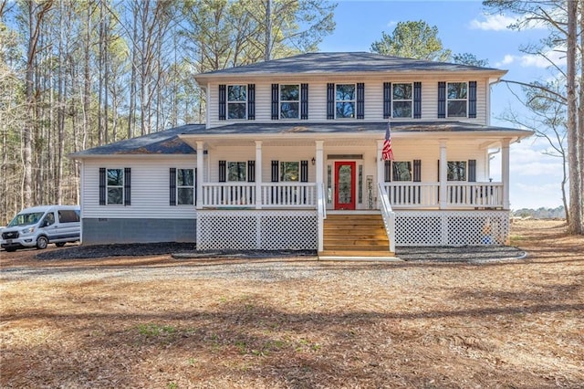 view of front of home with covered porch