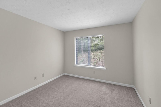 carpeted spare room featuring baseboards and a textured ceiling