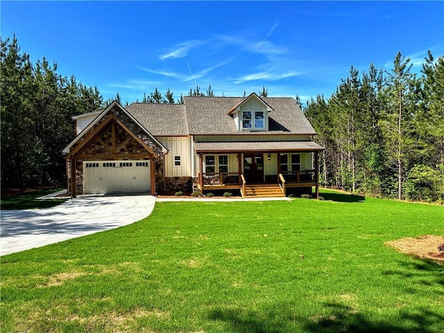 136 Rainey Rd, Temple, GA 30179 - view of front of property with a front yard, driveway, an attached garage, and french doors