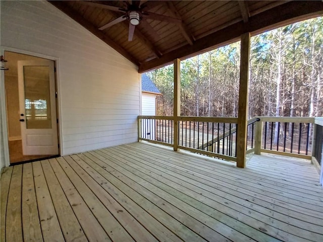 136 Rainey Rd, Temple, GA 30179 - wooden deck with ceiling fan