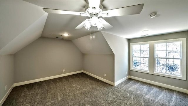 136 Rainey Rd, Temple, GA 30179 - bonus room with carpet floors, vaulted ceiling, and a ceiling fan