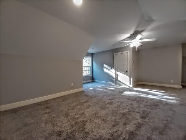 136 Rainey Rd, Temple, GA 30179 - bonus room with lofted ceiling, carpet, and a ceiling fan