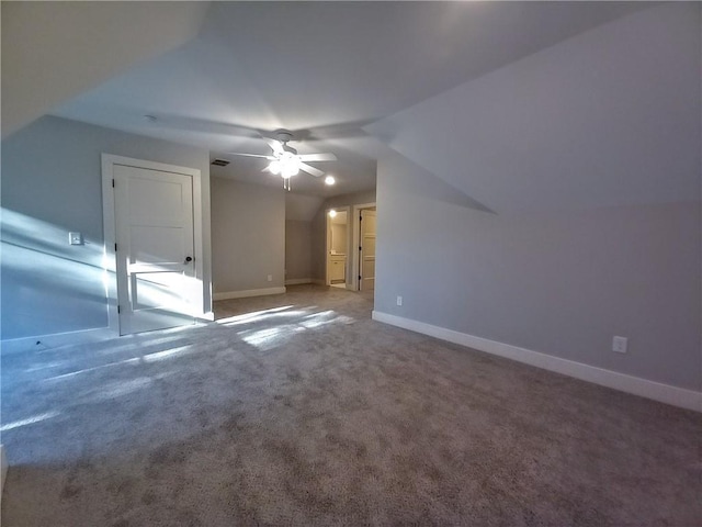 136 Rainey Rd, Temple, GA 30179 - additional living space with a ceiling fan, vaulted ceiling, and carpet