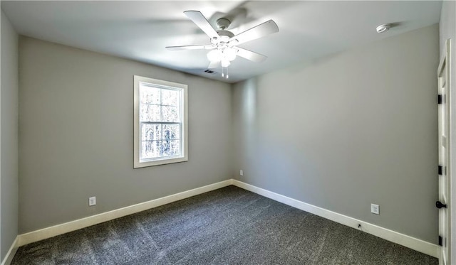 136 Rainey Rd, Temple, GA 30179 - unfurnished room featuring dark colored carpet and ceiling fan
