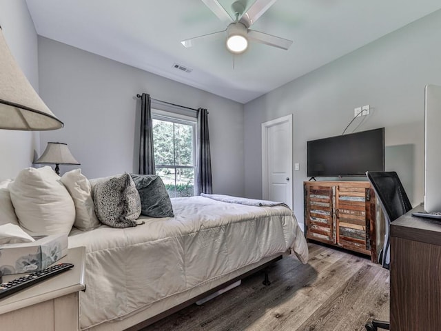 430 Cajun Dr, Ellijay, GA 30540 - bedroom featuring wood finished floors and ceiling fan