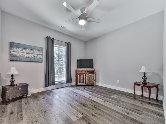 430 Cajun Dr, Ellijay, GA 30540 - living room with wood finished floors and ceiling fan