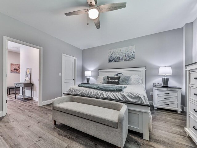 430 Cajun Dr, Ellijay, GA 30540 - bedroom featuring wood finished floors and ceiling fan