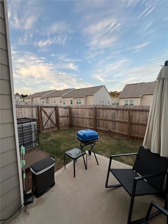 view of patio / terrace featuring area for grilling and central AC