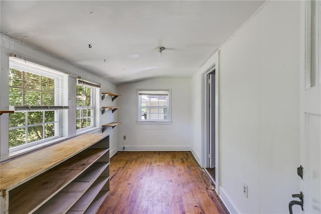 1834 Broad Ave, Atlanta, GA 30344 - hall with vaulted ceiling, hardwood / wood-style floors, and baseboards