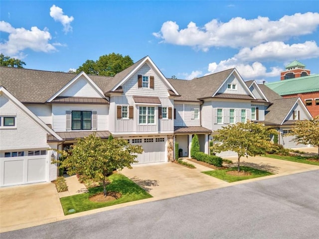 view of property featuring a garage