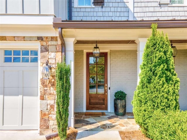 entrance to property with a garage